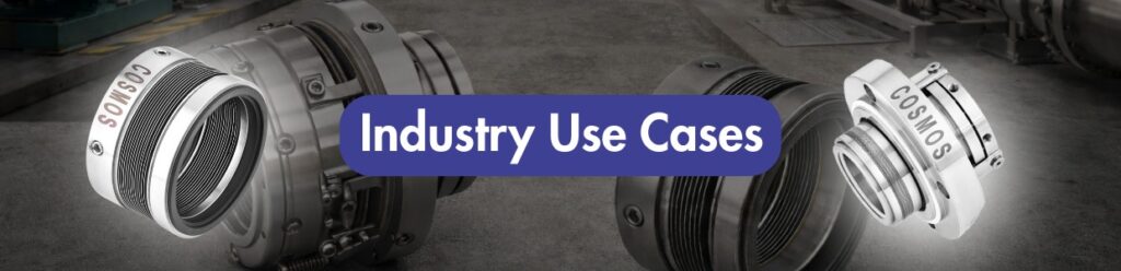 Industry use cases of mechanical seals by Cosmos Seals across pumps, agitators, and rotating equipment