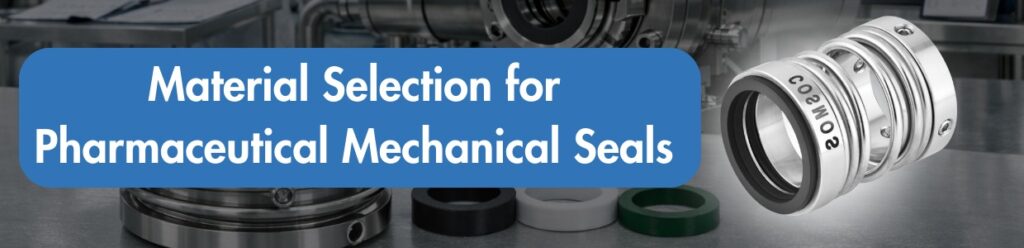 Material selection for pharmaceutical mechanical seals using silicon carbide and carbon sealing faces