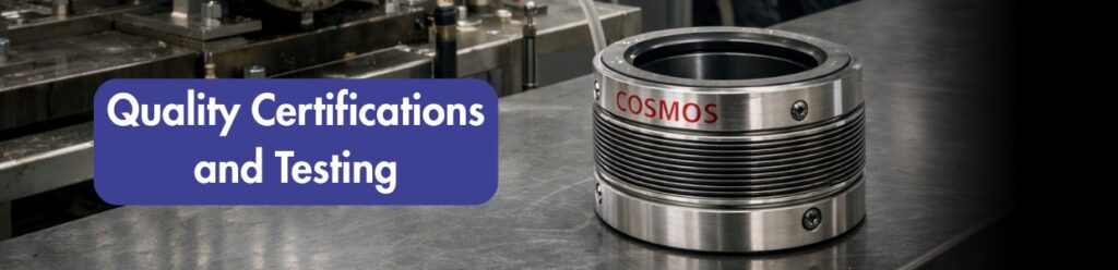 Mechanical seal quality inspection and testing process in manufacturing facility – Cosmos Seals certified industrial seal manufacturer