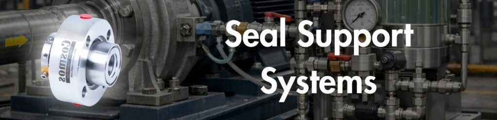 Seal support system with piping plan and reservoir connected to industrial pump mechanical seal | Cosmos Seals