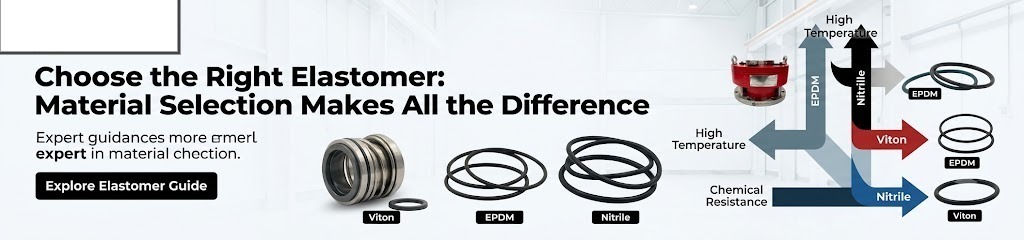 Comparison of Viton, EPDM, and Nitrile elastomers for mechanical seals, highlighting temperature resistance, chemical compatibility, and material selection for industrial sealing applications | Cosmos Seals